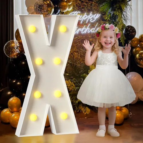 Miniatura 23 de Mixifox Letras V de marquesina de 3 pies, letras grandes iluminadas de 3 pies de alto con luces, letra grande para boda, compromiso, graduación