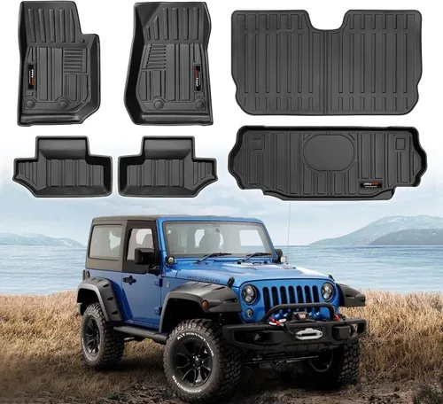 Miniatura 15 de Alfombrilla de carga y respaldo de TPE para todo clima para Jeep Wrangler JK 4 puertas 2007-2018 Accesorios
