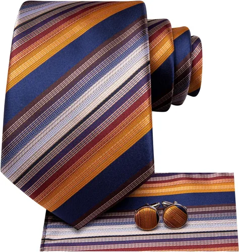 Miniatura 218 de Dubulle Corbata tejida de cachemira para hombre y gemelos de pañuelo para hombre, conjunto de gemelos para boda formal y negocios