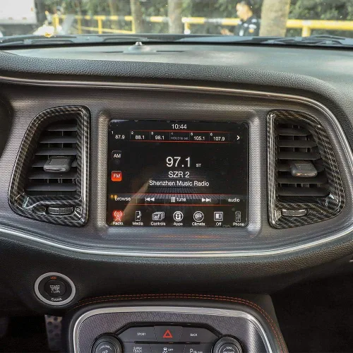 Miniatura 5 de Voodonala para Consolas Centrales de Fibra de Carbono ABS Challenger, Recorte de Cubierta de Salida de Aire Acondicionado para 2015-2023+ Dodge
