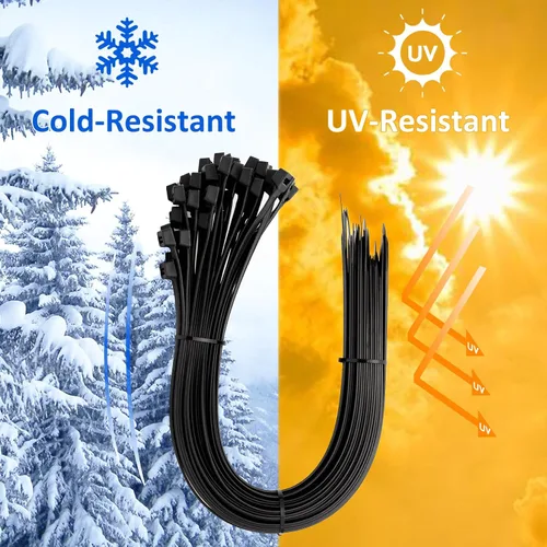 Miniatura 5 de Bridas grandes resistentes para exteriores de 48 pulgadas (paquete de 25), bridas resistentes de 250 libras, color negro, LOCKLOCK