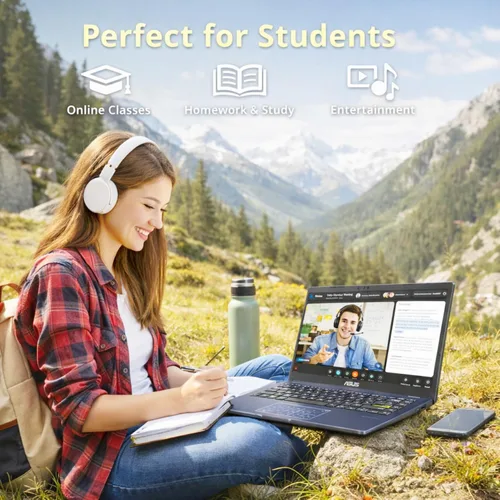 Miniatura 9 de ASUS Vivobook - Laptop para estudiantes y transmisión, pantalla FHD, Intel Celeron N4500, 4 GB de RAM, 64 GB eMMC, delgada y ligera, WiFi