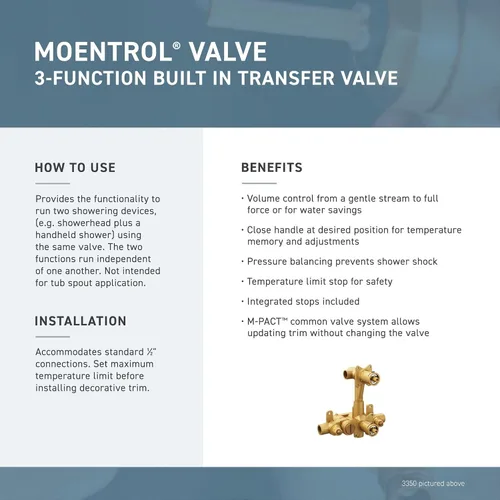 Miniatura 2 de Moen T4111 Llave de válvula Kingsley Moentrol, T4111BN