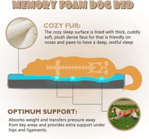 Miniatura 2 de WATANIYA PET Cama extragrande para perros, camas refrescantes para perros grandes, cama ortopédica lavable para mascotas para jaula con espuma Beige