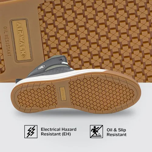 Miniatura 4 de Airwalk Arena Mid Top Composite Toe - Zapatos de trabajo industriales para hombre, negrooliva, talla 7, anchos, cómodos y ligeros para hombre