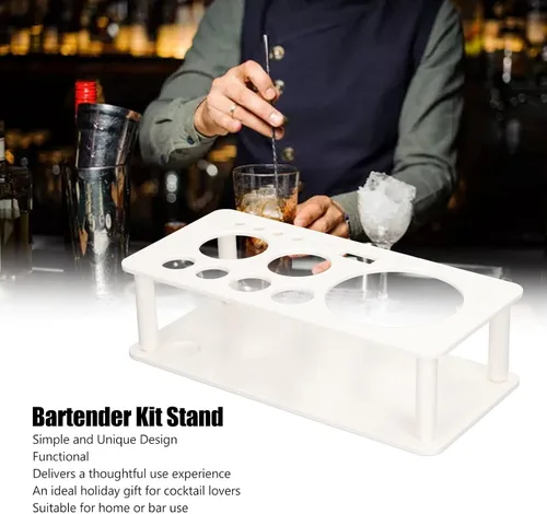 Miniatura 6 de TOPINCN Kit de coctelera para barman de plástico, ahorro de espacio, organiza almacenamiento, soporte para herramientas de bartender, barra