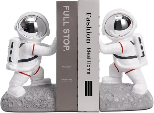 Miniatura 9 de Soporte para sujetalibros, sujetalibros de astronauta con temática del espacio exterior, figura de astronauta, topes decorativos para libros