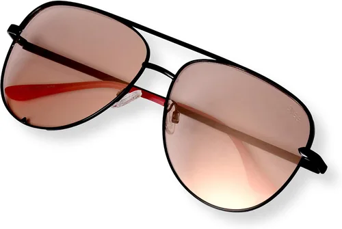 Miniatura 3 de EVEE Gafas de sol de aviador de metal a la moda con lentes de espejo reflectantes planos de gran tamaño (GEMINI)