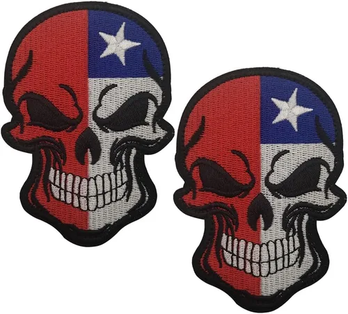 Miniatura 24 de 2 parches de bandera de AliPlus de España, parches de calavera bordados, tácticos, militares, moral, parche con gancho y bucle