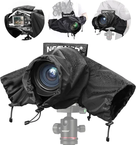 NEEWER Cubierta de lluvia para cámara, impermeable de nailon duradero de tamaño pequeño compatible con cámara Canon Sony Nikon DSLR sin espejo Vlog