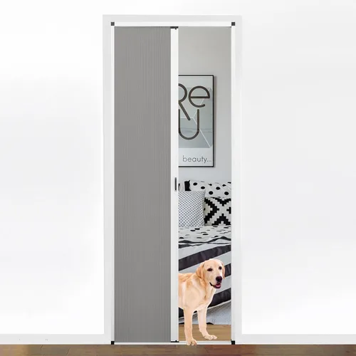 Miniatura 8 de MaKefeile Puerta celular plegable de acordeón sin perforaciones para puertas celulares, puertas correderas para dormitorios, pasillos, divisores