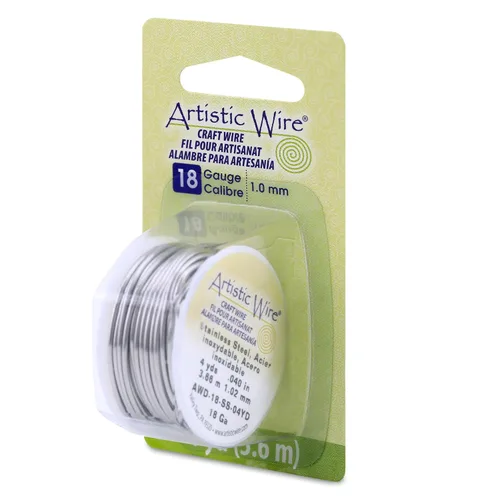 Miniatura 15 de Artistic Wire, Alambre de acero inoxidable calibre 18, 57 pies