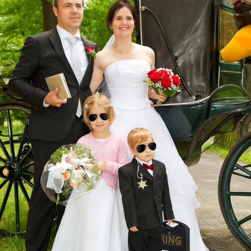 Miniatura 5 de Seguridad del portador de boda: juego de seguridad para anillo de boda, portador de caja de anillo + gafas de sol + auriculares, cosplay + portador