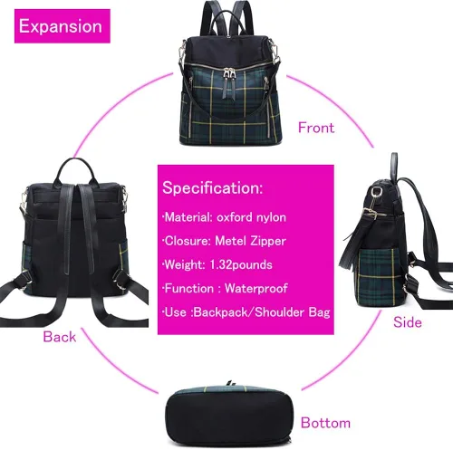 Miniatura 4 de Mochila para mujer, impermeable, ligera, a la moda, casual, de viaje, para mujer