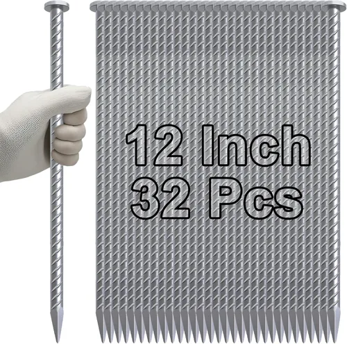 Miniatura 22 de VVOKGO - Juego de estacas de refuerzo de 24 pulgadas, estacas de forma recta para concreto, resistentes (8 piezas), estacas de acero de metal