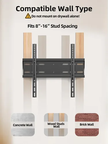 Miniatura 7 de IWORKBOARD 43 50 55 pulgadas Montura de pared para TV de perfil bajo fija para LED/LCD de 24-65 pulgadas y televisores planos/curvados, soporte