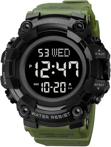 Miniatura 2 de Fanmis Reloj digital digital multifunción para hombre, electrónico, impermeable, con alarma, reloj deportivo de cuarzo, Azul Patchwork