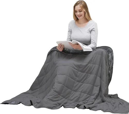 Miniatura 8 de MOTRIP Manta con peso para adultos, tamaño Queen, de 15 libras, manta refrescante para personas que duermen con calor, lavable a máquina, suave