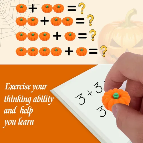 Miniatura 6 de FOIMAS 30 borradores de calabaza 3D, mini borrador de goma de calabaza para niños, estudiantes, Halloween, otoño, Acción de Gracias, fiesta, 33