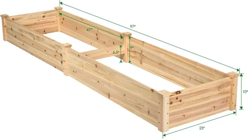 Miniatura 7 de Kit de jardinería Giantex, tipo cama de madera, para cultivar plantas y vegetales, Madera