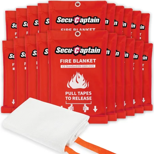 Miniatura 12 de SecuCaptain Manta de emergencia contra incendios para el hogar y la cocina, 40 x 40 pulgadas, manta de fibra de vidrio con supresión de llama