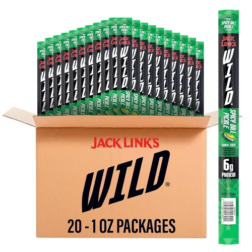 Miniatura 6 de Jack Link's WILD Hot Spicy Jerky Sticks – Snacks proteicos listos para comer – 0.18 oz de proteína por porción – (paquete de 20) aperitivos de carne
