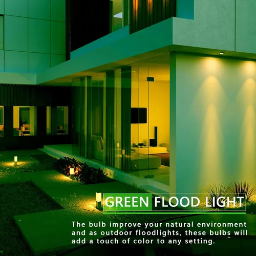 Miniatura 6 de Gonhom PAR38 - Luces de inundación para exteriores, bombillas LED regulables, 20 W (equivalente a 200 W), base E26, porche al aire libre, Verde