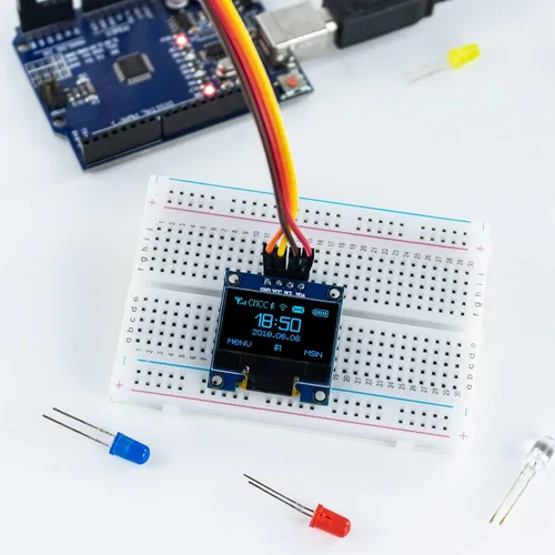 Miniatura 4 de Hosyond 5 Piezas 0.96 Pulgadas OLED I2C IIC Módulo de Pantalla 12864 128x64 Píxeles SSD1306 Mini Pantalla OLED Autoluminiscente Compatible con Azul