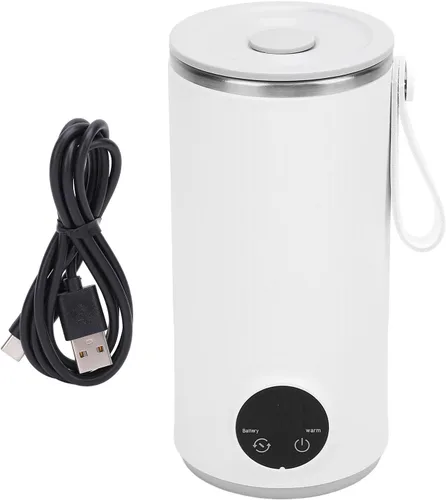 Miniatura 7 de Hervidor eléctrico portátil recargable – Hervidor eléctrico de viaje de 13.5 fl oz, con agitador giratorio, mini hervidor de té de acero inoxidable