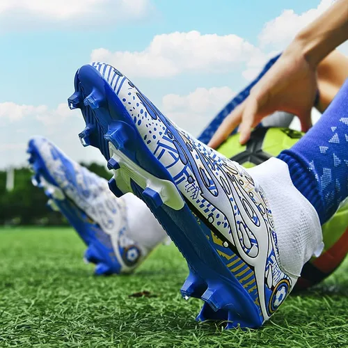 Miniatura 5 de Zapatos de fútbol para hombre con tacos de caña alta AG para exteriores, para césped atlético, profesional, para jóvenes, niños, tenis de fútbol