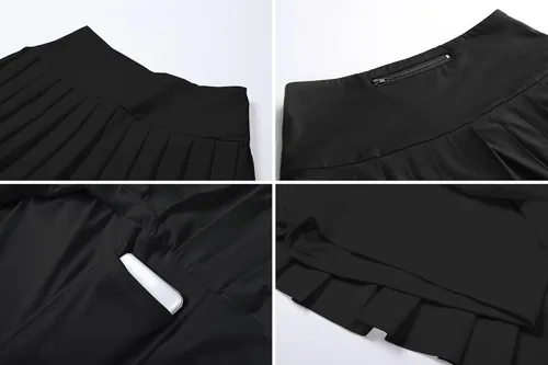 Miniatura 8 de SANGTREE Falda de Tenis Plisada para Mujer Falda Pantalón Atlética con Bolsillos Niñas Shorts de Entrenamiento de Pickleball de Cintura Alta