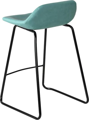 Miniatura 8 de Cortesi Home Ava - Taburetes de piel sintética color negro carbón (juego de 2)