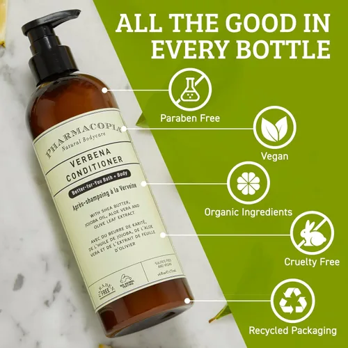 Miniatura 5 de Pharmacopia Acondicionador Verbena - Hidratante natural para el cuero cabelludo, vegano y libre de crueldad animal con manteca de karité, aloe vera