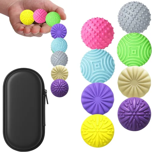 Miniatura 18 de BUSOHA Bolas Fidget de Silicona - Paquete de 4 Juguetes Fidget para Adultos Juguetes Sensoriales Pelotas Antiestrés para Adultos Adolescentes Morado