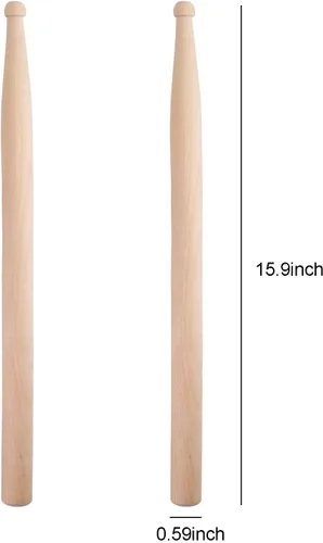 Miniatura 2 de 12 pares de baquetas 5A, baquetas clásicas de madera de arce para adultos, niños y principiantes, palos de batería ovalados con punta de madera