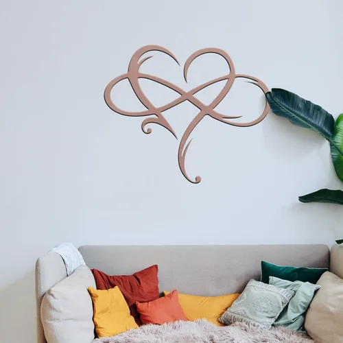 Miniatura 10 de MayLove-US Decoración de pared de metal con corazón infinito, decoración única de pared de corazón infinito, placa de letrero de amor, arte Blanco