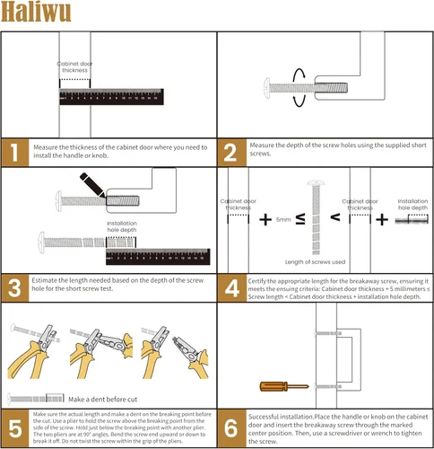 Miniatura 5 de Haliwu - Paquete de 6 perillas doradas negras para gabinete, perillas de cajón en T de dos tonos, perillas de cocina negras mate, perillas sólidas