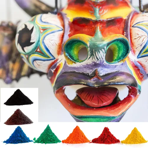 Miniatura 9 de T-MILES Polvo de óxido de hierro, paquete de 7 unidades, negro, amarillo, rojo, azul, verde, naranja, marrón óxido de hierro, 1.76 onzas cada uno