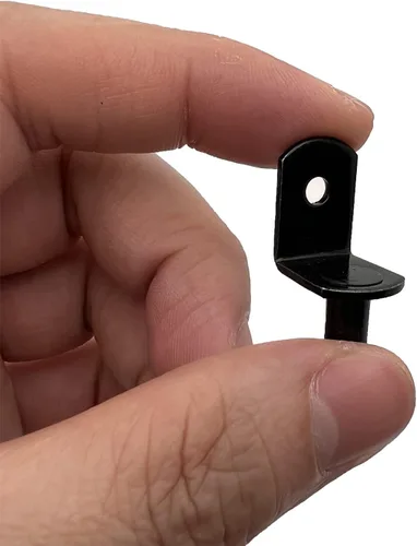 Miniatura 3 de Paquete de 50 clavijas de soporte de estante de 0.236 pulgadas de níquel metálico en forma de L con agujero, pasadores de soporte de gabinete