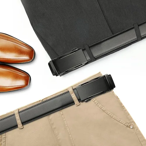 Miniatura 3 de Lavemi - Cinturón de cuero con hebilla automática, con elegante caja de regalo