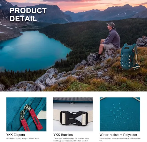Miniatura 5 de MOUNTAINTOP - Mochila de senderismo de 35L, mochila de viaje ligera, mochila de día para hombres y mujeres de camping al aire libre