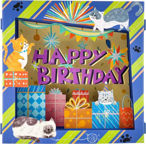 Miniatura 8 de Tarjeta de felicitación de feliz aniversario, tarjeta de aniversario de tortolitos 3D, caja de flores mostrable, tarjeta de aniversario desplegable