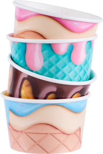 Miniatura 85 de Coppetta - Vasos de postre de 5 onzas, 50 tazas desechables para helado, tapas se venden por separado, cuencos de yogur congelado resistentes