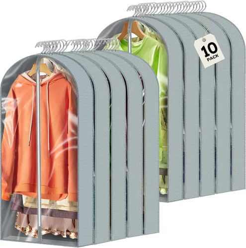 10 bolsas de ropa de 40 pulgadas para colgar ropa, bolsas transparentes para almacenamiento de ropa, bolsas de ropa para guardar ropa, bolsas de