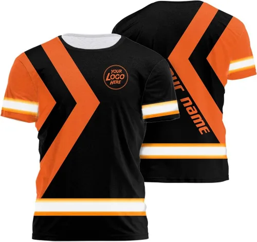 Miniatura 30 de Empresa, Equipo Uniforme Camisa de Alta Visibilidad para Hombres Camisa de Seguridad Logotipo Personalizado Nombre con Cintas Reflectantes AMZ02