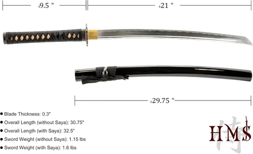 Miniatura 5 de HMS Aleación de aluminio sin afilar Iaido Training Wakizashi Sword Aleación de aluminio Wakizashi 679