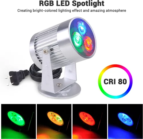 Miniatura 2 de Yescom 3W LED Reflector haz Pinspot etapa efecto de iluminación para DJ bola de espejos fiestas discotecas, 27LED001-RGB-11, 3.0watts
