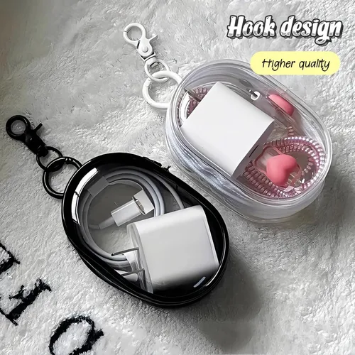 Miniatura 4 de Bolsa de almacenamiento para cables de carga, organizador compacto transparente para viajes, cables de datos, auriculares y más Mini organizador
