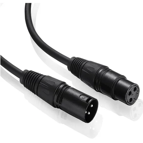 Miniatura 5 de 4 unids 3.3 ft largo DMX 512 XLR cable DMX 3.2t 3 Pin verdadero DMX cable macho a hembra para DMX micrófono etapa luces