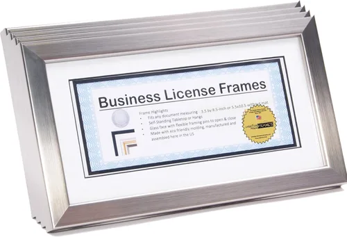Miniatura 10 de Marcos de licencia para maquilladores profesionales de 3.5 in x 8.5 in, sostenedor de licencia de panel de estado para mostrar certificado, licencia